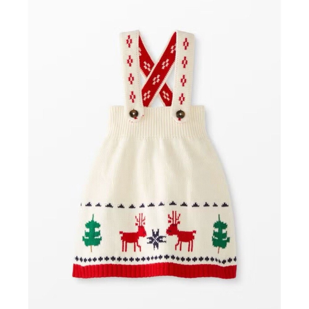 Hanna Andersson Holiday Christmas Knitted Sweater Jumper Dress 18-24 Months